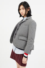 Thom Browne Grey Cashmere & Down Padded Blazer