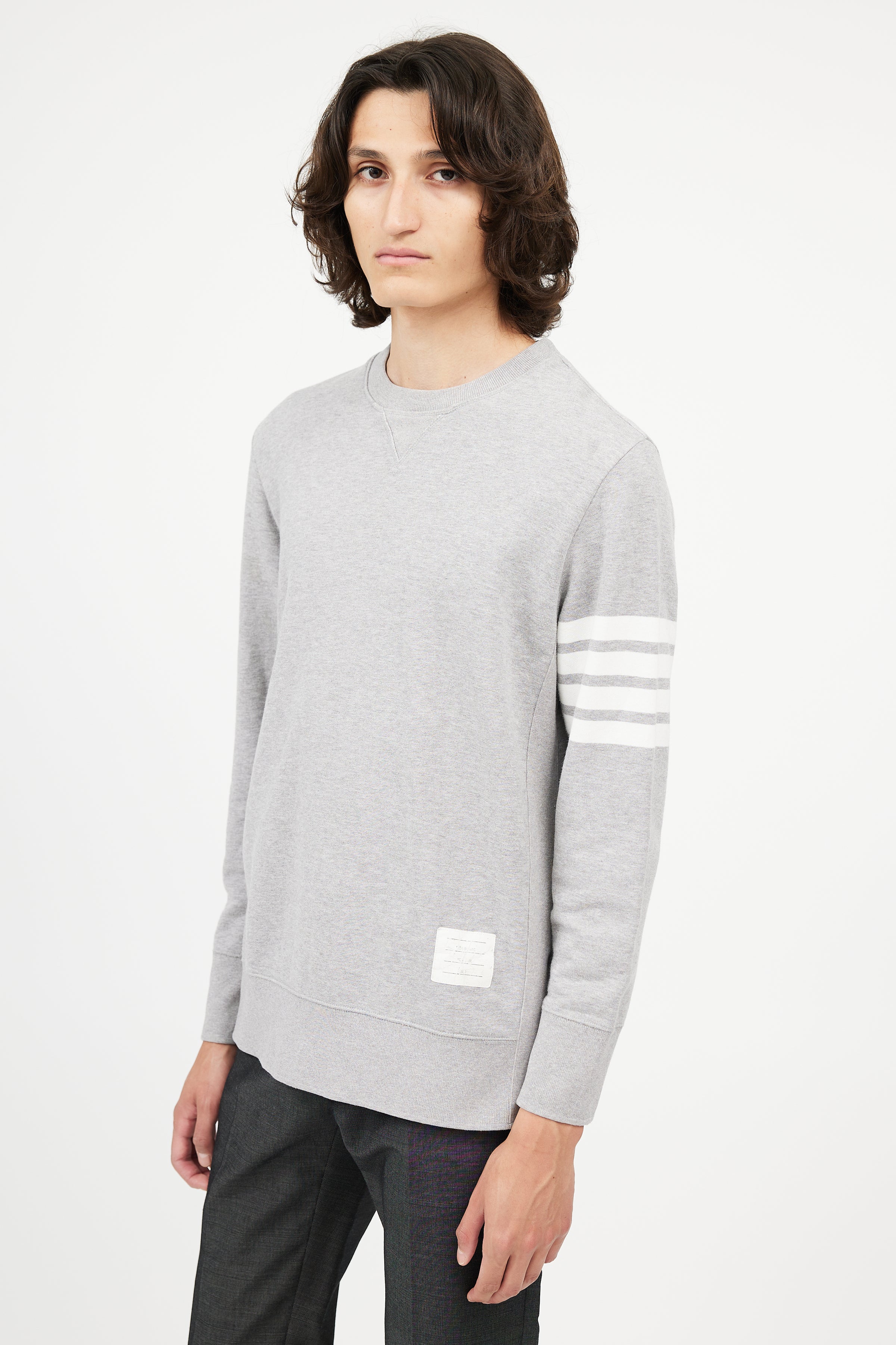 Thom Browne – VSP Grey Cotton Sweatshirt 4-Bar // Consignment
