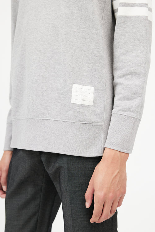 Thom Browne Grey Cotton 4-Bar Sweatshirt