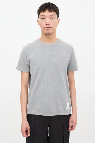 Thom Browne Grey Cotton Stripe Back T-Shirt