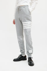Thom Browne Grey & White Floral Embroidered Jogger