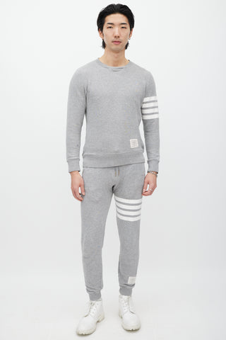 Thom Browne Grey & White Striped Co-Ord Set