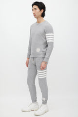 Thom Browne Grey & White Striped Co-Ord Set