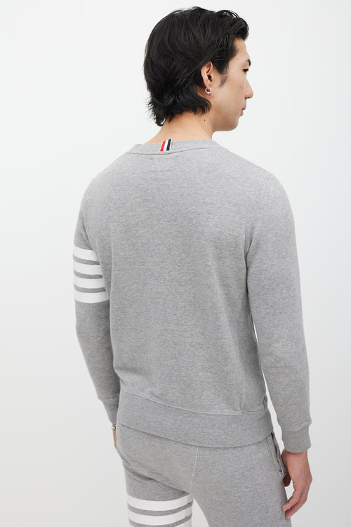 Thom Browne Grey & White Striped Co-Ord Set