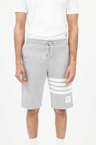 Thom Browne Grey & White Sweat Short