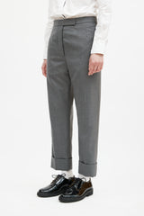 Thom Browne Grey Wool Cuffed Trouser