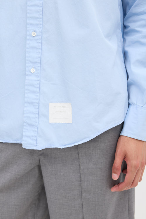 Thom Browne Light Blue Cotton One Pocket Shirt