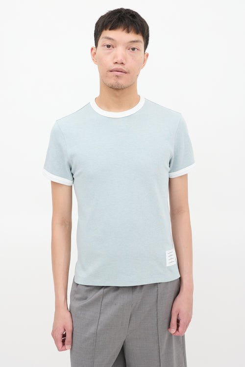 Thom Browne Light Blue Ringer T-Shirt