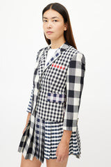 Thom Browne Cream & Multicolour Check Blazer & Skirt Suit