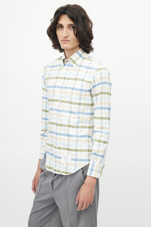 Thom Browne Multicolour Plaid Cotton Button Up Shirt