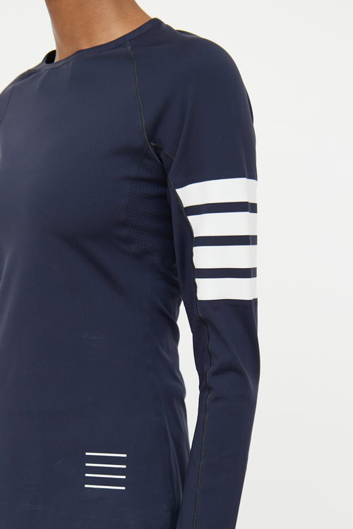 Thom Browne Navy Bar Top & Legging Set