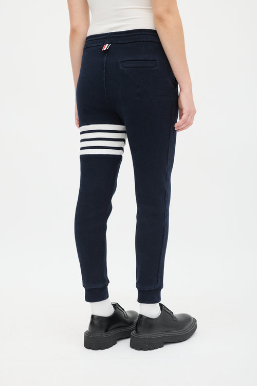 Thom Browne Navy Cotton Four Bar Jogger