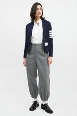 Thom Browne Navy & Cream Striped Hoodie
