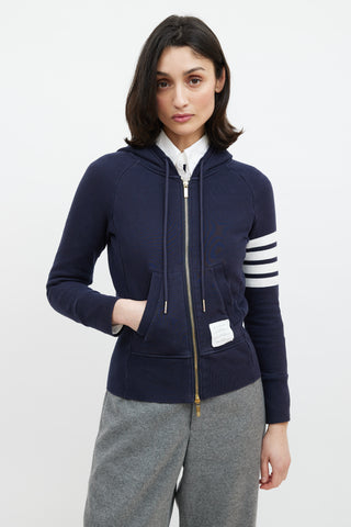 Thom Browne Navy & Cream Striped Hoodie