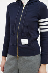 Thom Browne Navy & Cream Striped Hoodie