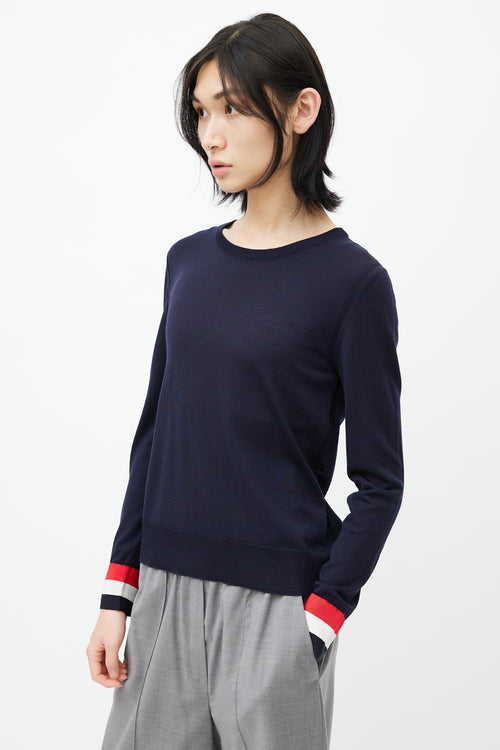 Thom Browne Navy & Multicolour Stripe Knit Sweater