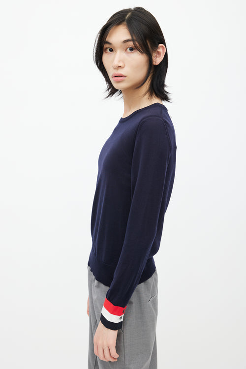 Thom Browne Navy & Multicolour Stripe Knit Sweater