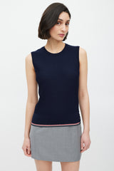 Thom Browne Navy & Multicolour Striped Trim Sweater Vest