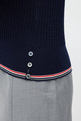 Thom Browne Navy & Multicolour Striped Trim Sweater Vest