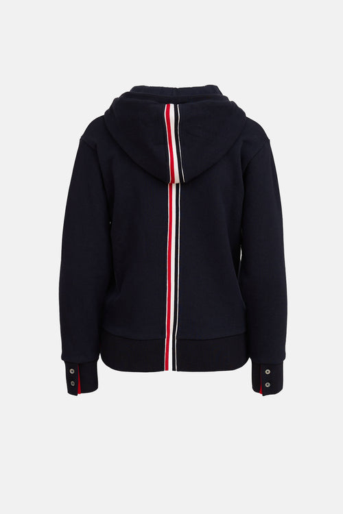 Thom Browne Striped Back Zip Up Hoodie