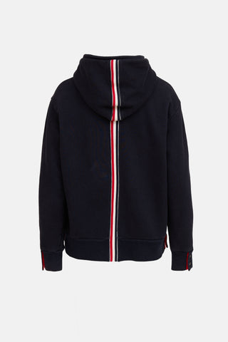 Thom Browne Striped Back Zip Up Hoodie