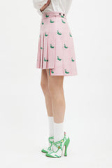 Thom Browne Pink & Green Embroidered Pleated Skirt