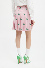 Thom Browne Pink & Green Embroidered Pleated Skirt