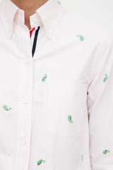Thom Browne Pink & Green Embroidered Shirt