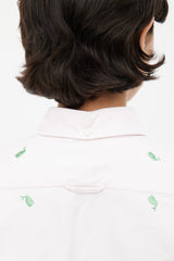 Thom Browne Pink & Green Embroidered Shirt