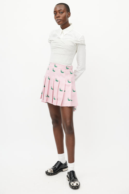 Thom Browne Pink & Green Pleated Duck Skirt