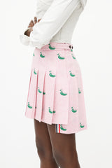 Thom Browne Pink & Green Pleated Duck Skirt