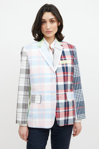 Thom Browne Pink & Multicolour Plaid Blazer