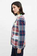 Thom Browne Pink & Multicolour Plaid Blazer
