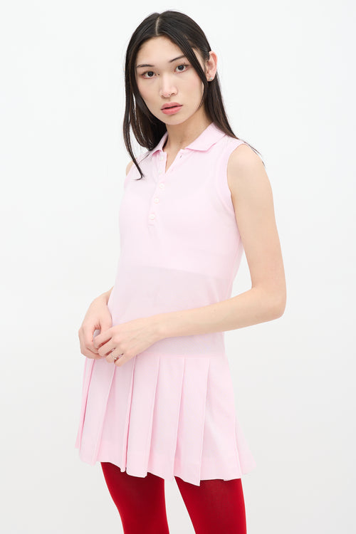 Thom Browne Pink Sleeveless Polo Dress