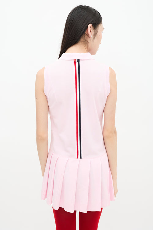 Thom Browne Pink Sleeveless Polo Dress