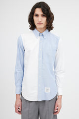 Thom Browne White & Blue Oxford Long Sleeve Shirt