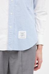 Thom Browne White & Blue Oxford Long Sleeve Shirt