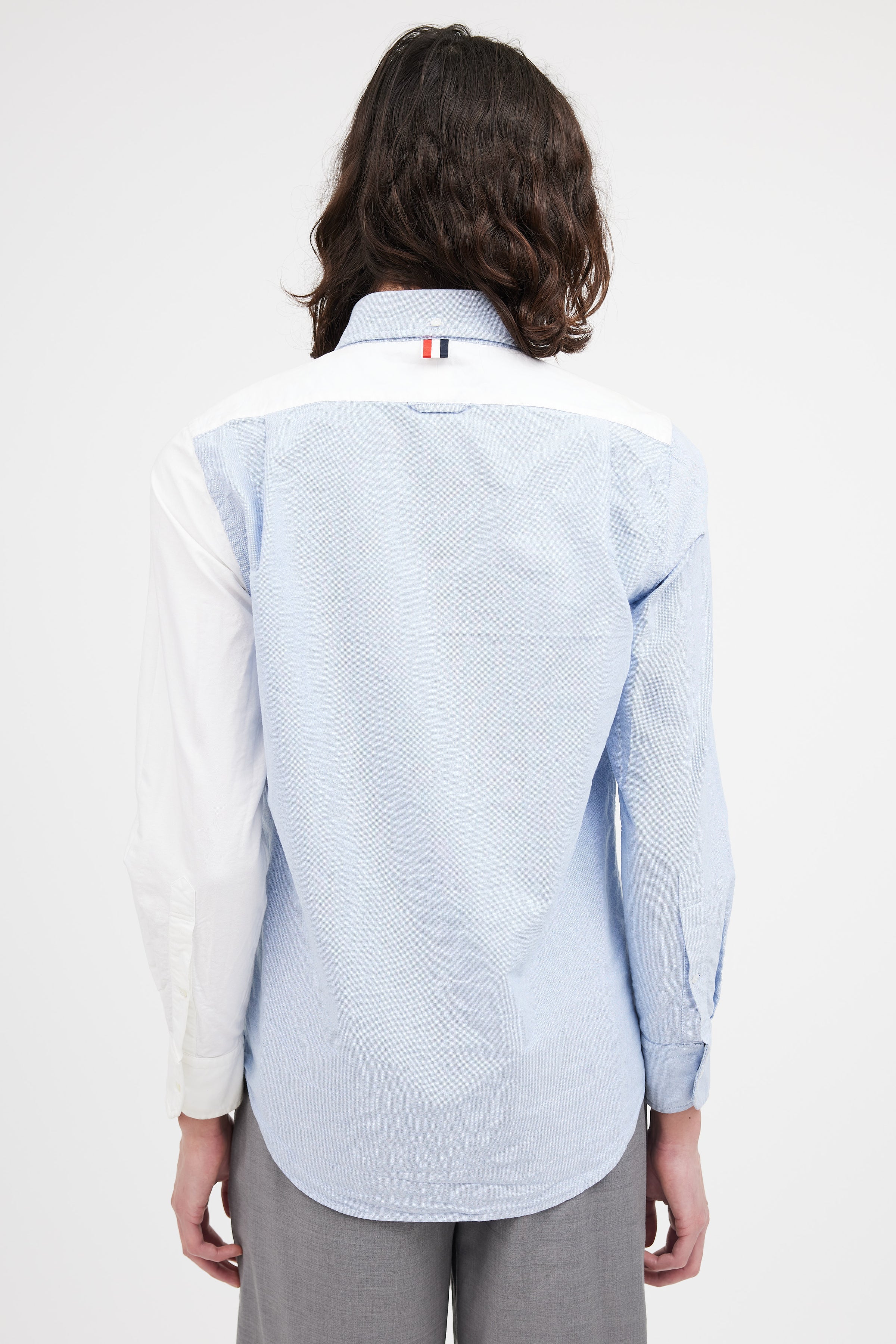 Thom Browne // White & Blue Oxford Long Sleeve Shirt – VSP Consignment Thom Browne // White & Blue Oxford Long Sleeve Shirt – VSP Consignment