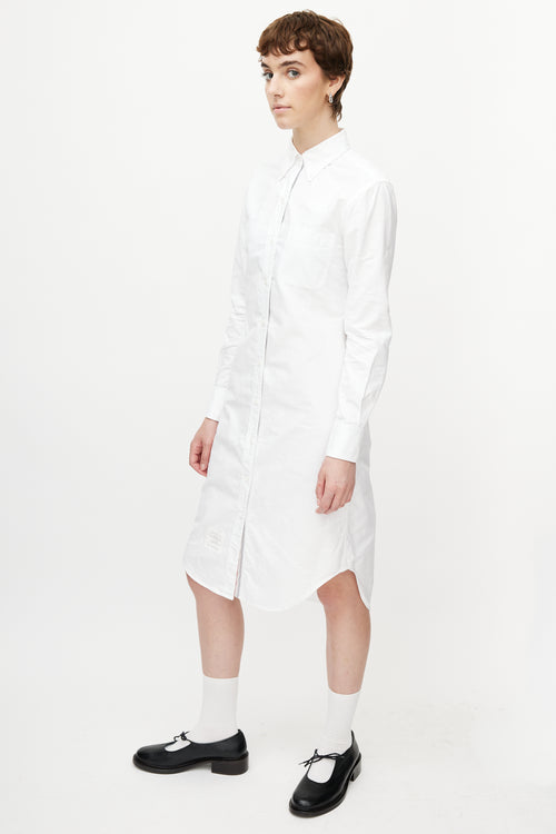 Thom Browne White Button Down Shirt Dress