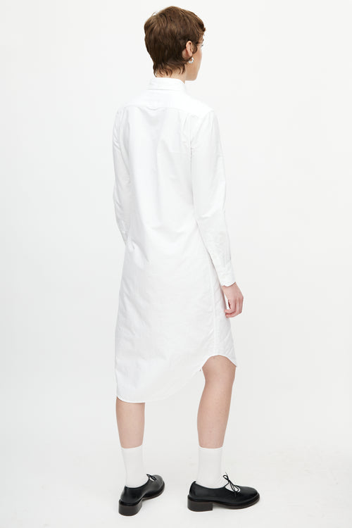 Thom Browne White Button Down Shirt Dress