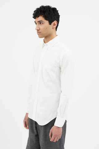 Thom Browne White Cotton Oxford Shirt
