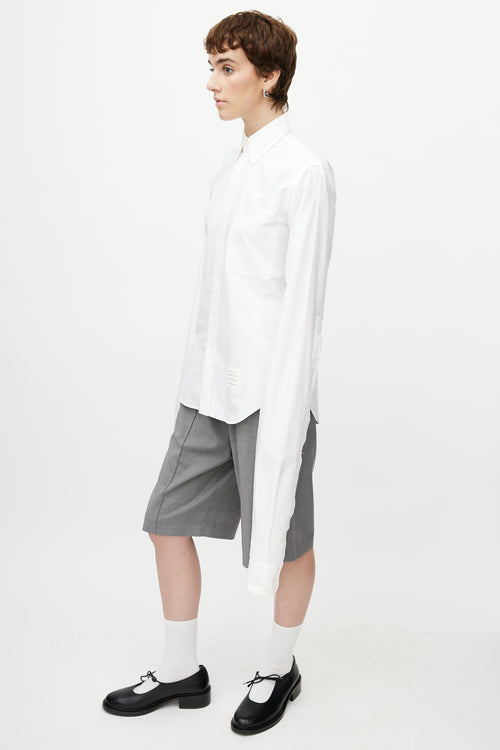 Thom Browne White Extended Sleeve Shirt