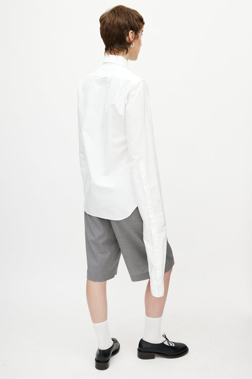Thom Browne White Extended Sleeve Shirt