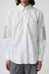 Thom Browne White Oxford Grey Patch Shirt