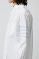 Thom Browne White Oxford Stripe 4-Bar Shirt
