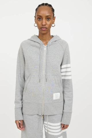 Thom Browne 4-Bar Zip Hoodie