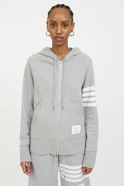 Thom Browne 4-Bar Zip Hoodie