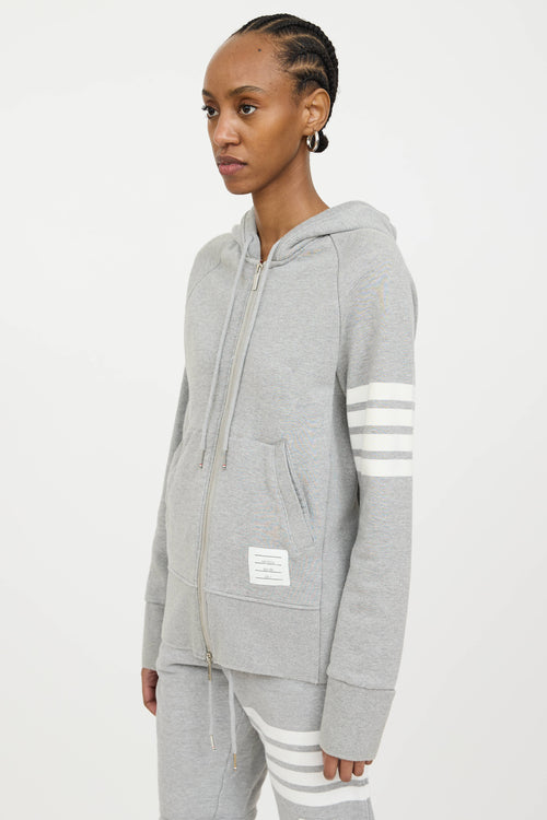 Thom Browne 4-Bar Zip Hoodie