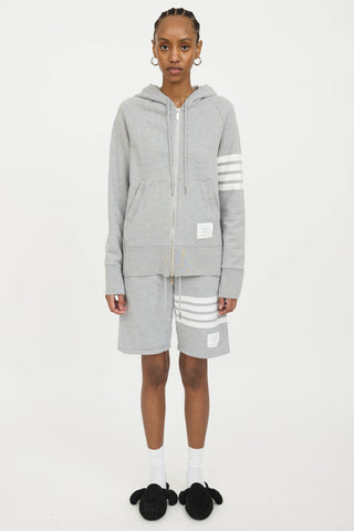 Thom Browne 4-Bar Zip Hoodie