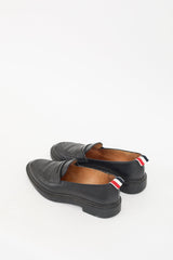 Thom Browne Black Pebbled Leather Penny Loafer